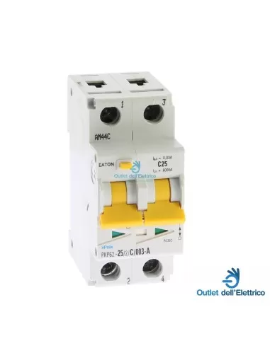 Eaton Pkp62-25/2/c/003-a differential circuit breaker 2p 25a c 0.03-a 6ka